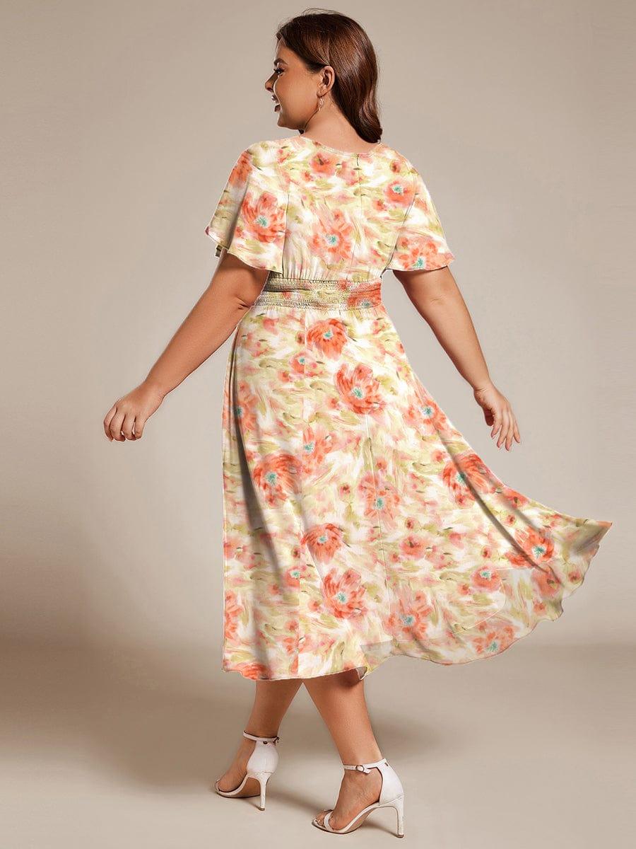 ever EDEN|Flowy Chiffon Round Neckline A-Line Midi Wedding Guest Dress #color_Rosewood Mist