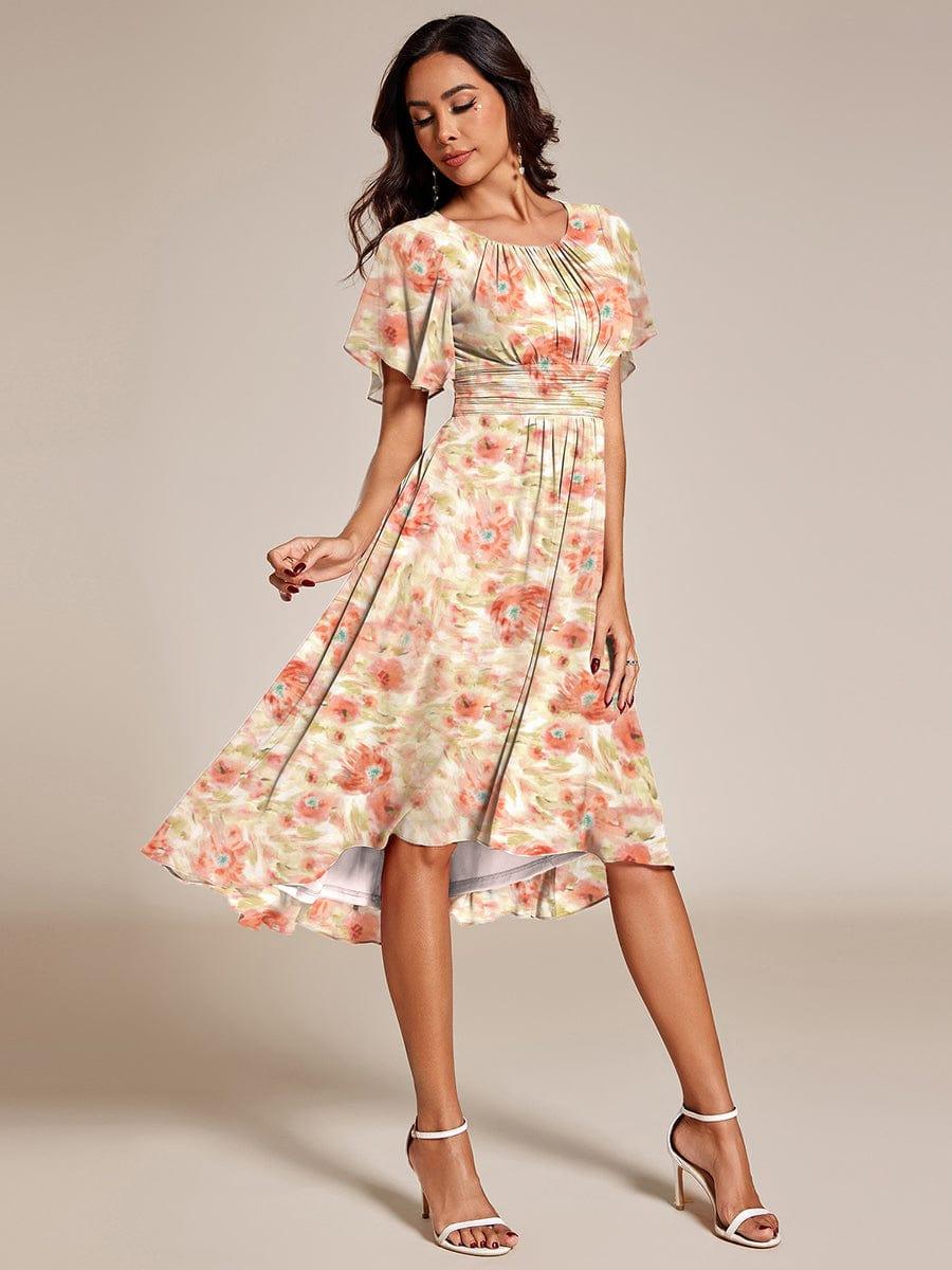 ever EDEN|Flowy Chiffon Round Neckline A-Line Midi Wedding Guest Dress #color_Rosewood Mist