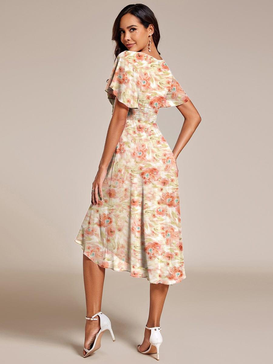ever EDEN|Flowy Chiffon Round Neckline A-Line Midi Wedding Guest Dress #color_Rosewood Mist