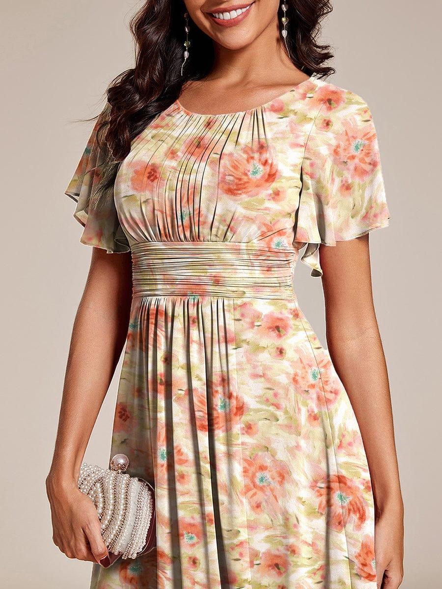 ever EDEN|Flowy Chiffon Round Neckline A-Line Midi Wedding Guest Dress #color_Rosewood Mist