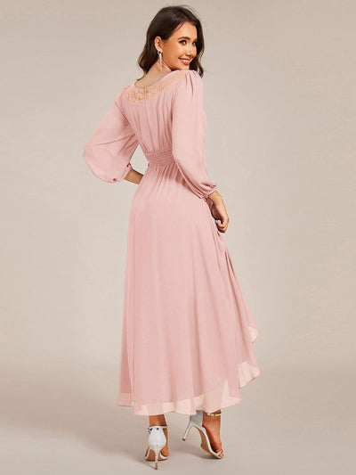 ever AMYRA|Long Sleeve Chiffon High Low Wedding Guest Dress(Final Sale)