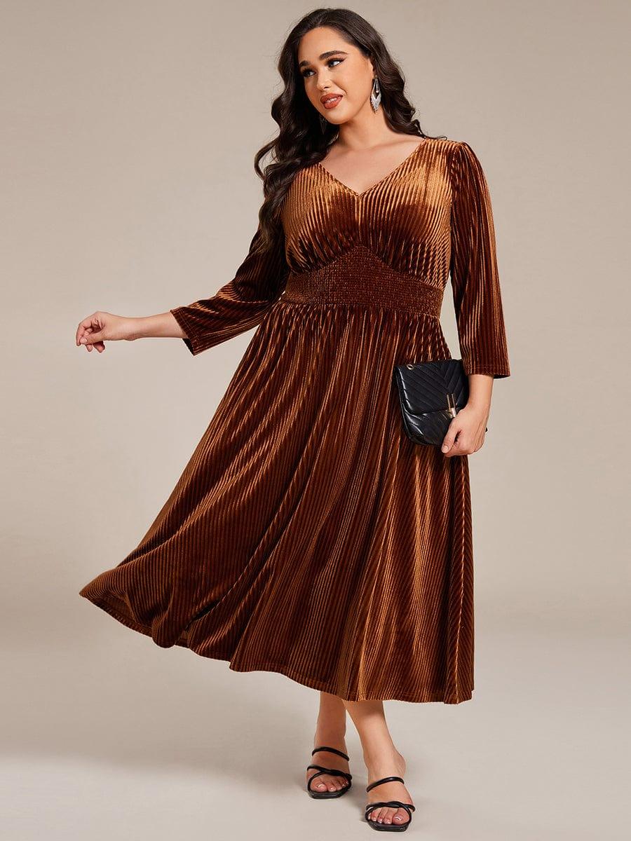 Donna Morgan Women's Long Sleeve Empire Waist Velvet Dress – V-Neck Party Dress For Date Night & Special Events