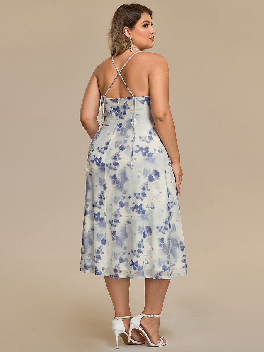 Floral Adjustable Multiway Wedding Guest Dress #color_Blue Floral