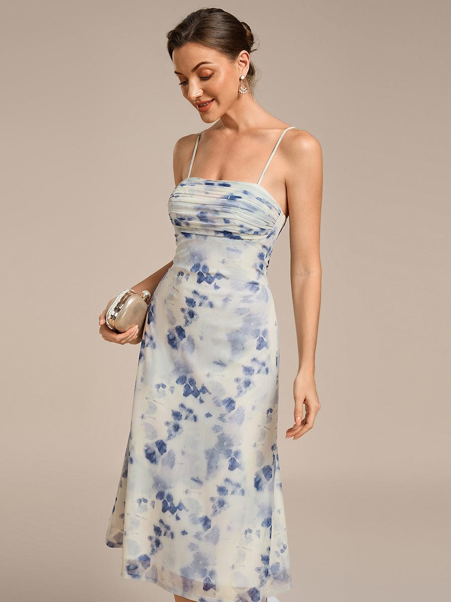 Floral Adjustable Multiway Wedding Guest Dress #color_Blue Floral