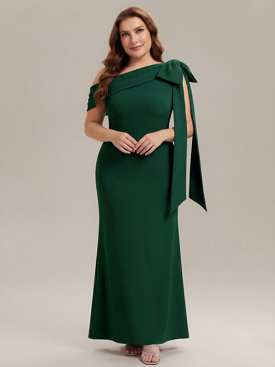 Bow Knit Sleeveless Dress #color_Dark Green