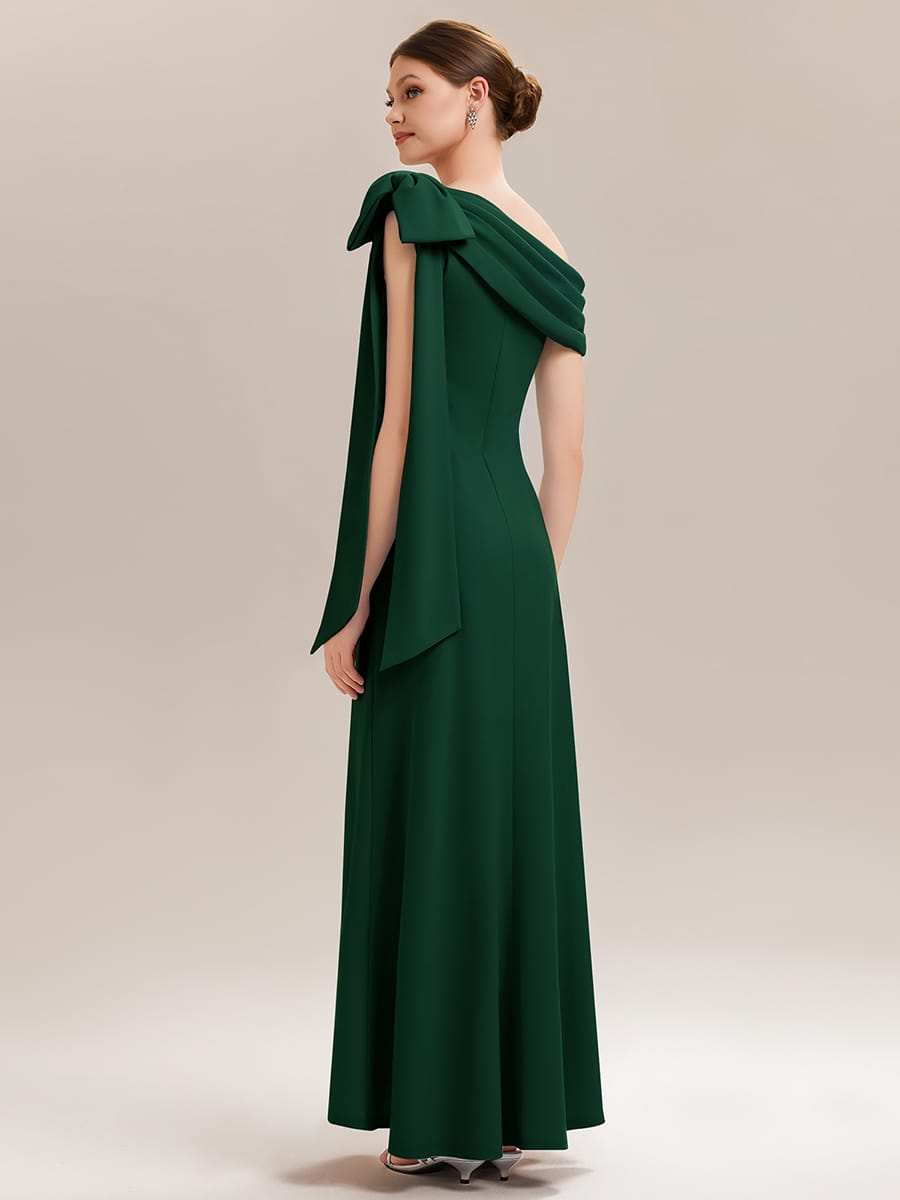 Bow Knit Sleeveless Dress #color_Dark Green