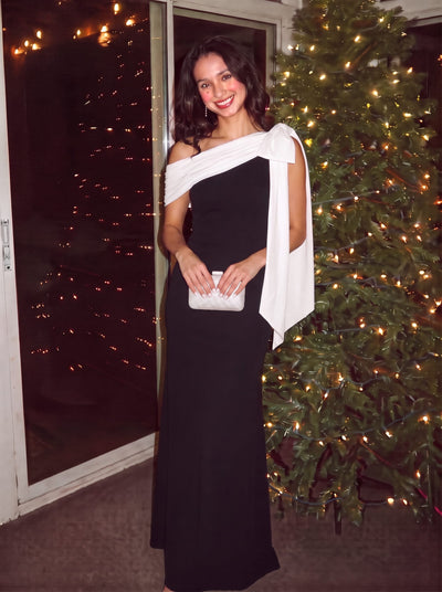 ever NOIR|Bow Knit Sleeveless Dress