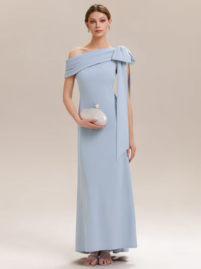 Bow Knit Sleeveless Dress #color_Ice Blue