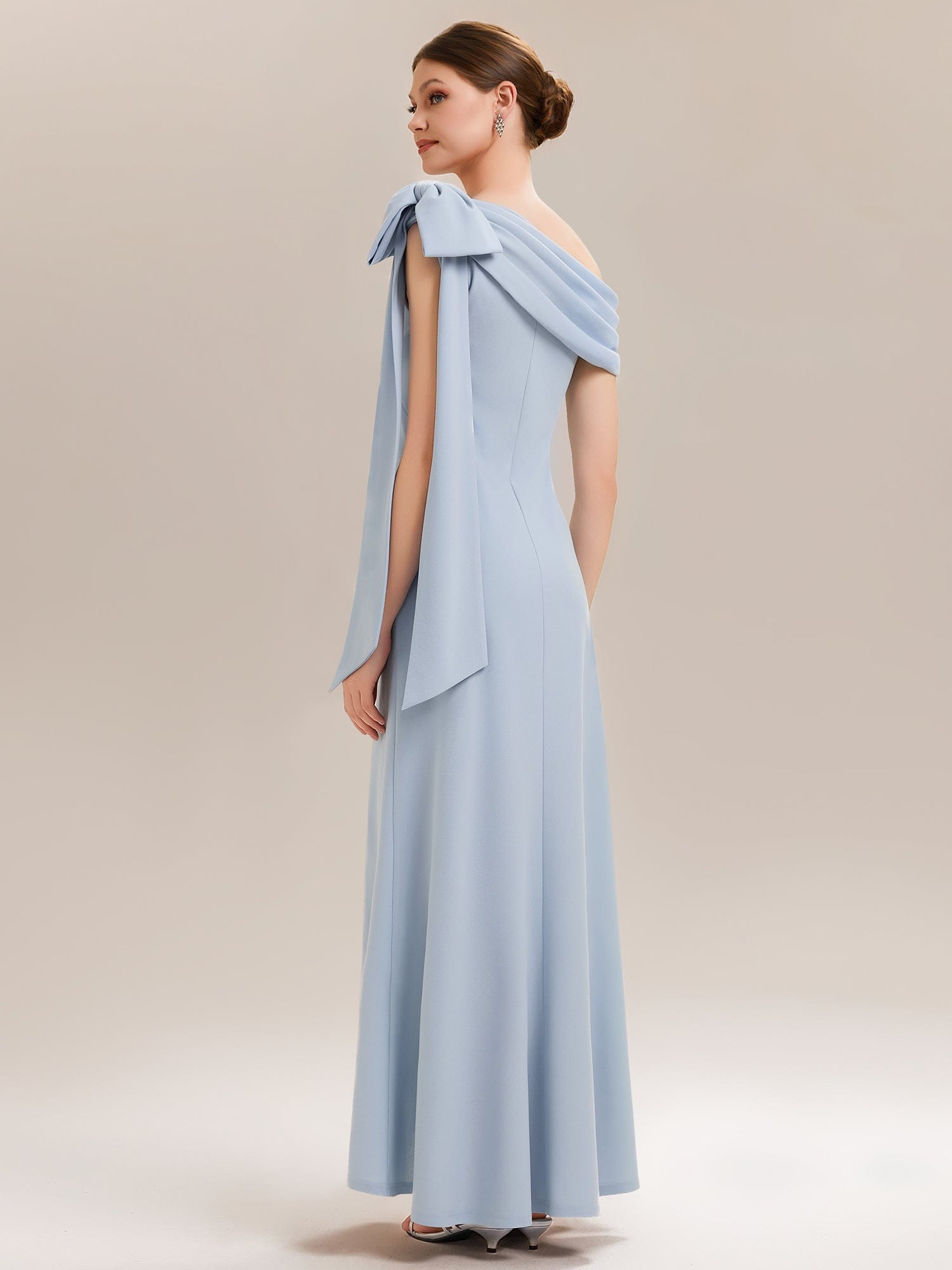Bow Knit Sleeveless Dress #color_Ice Blue