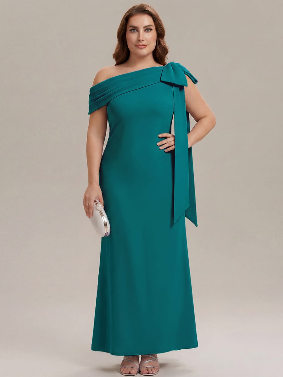 Bow Knit Sleeveless Dress #color_Teal Blue