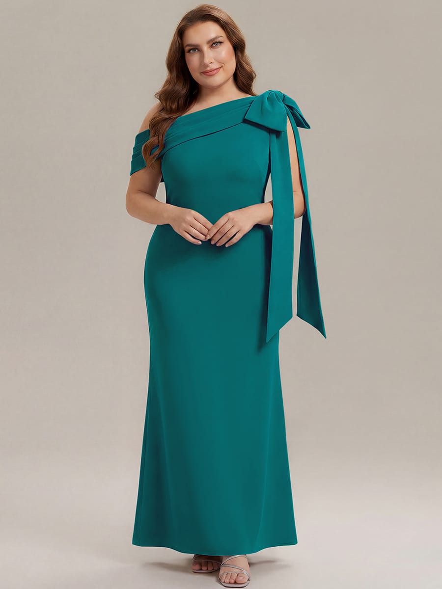 Bow Knit Sleeveless Dress #color_Teal Blue