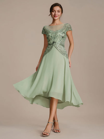 ever NUIT|Sequin Sheath Round Neck Dress