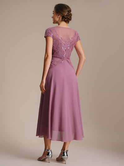 ever NUIT|Sequin Sheath Round Neck Dress