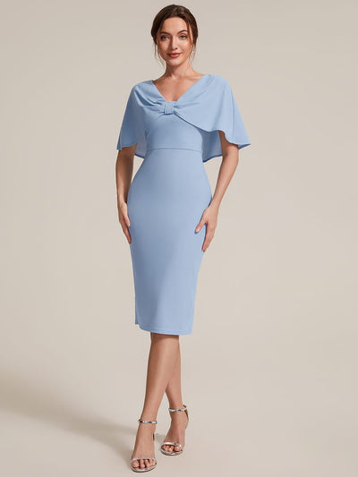 Knit Shawl Sleeve Sheath Dress