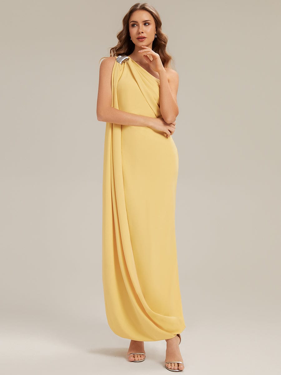 Flowing Ribbons Knit Sleeveless Dress #color_Yellow