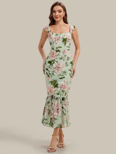Pleated Chiffon Sleeveless Dress