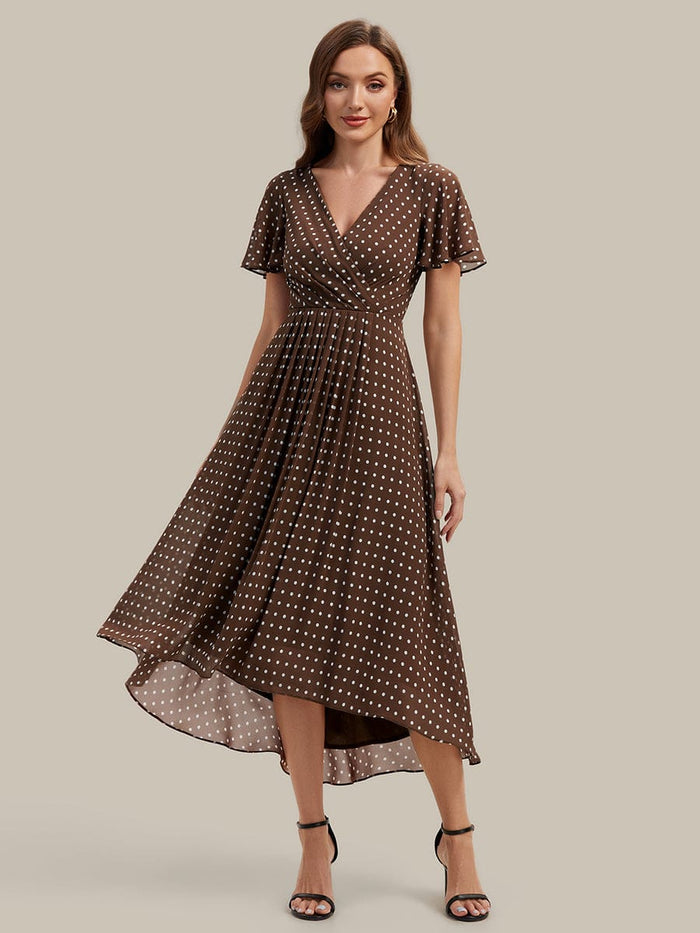 Floral Chiffon Ruffle Sleeve Dress