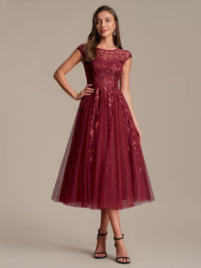Elegant Sequin Cap Sleeve Dress