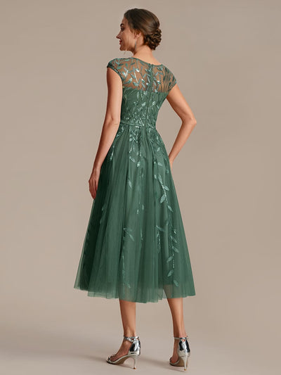 Elegant Sequin Cap Sleeve Dress