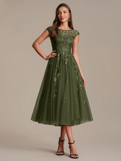 Elegant Sequin Cap Sleeve Dress