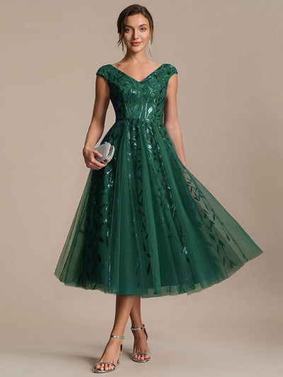 Sequin Sleeveless A-Line Dress