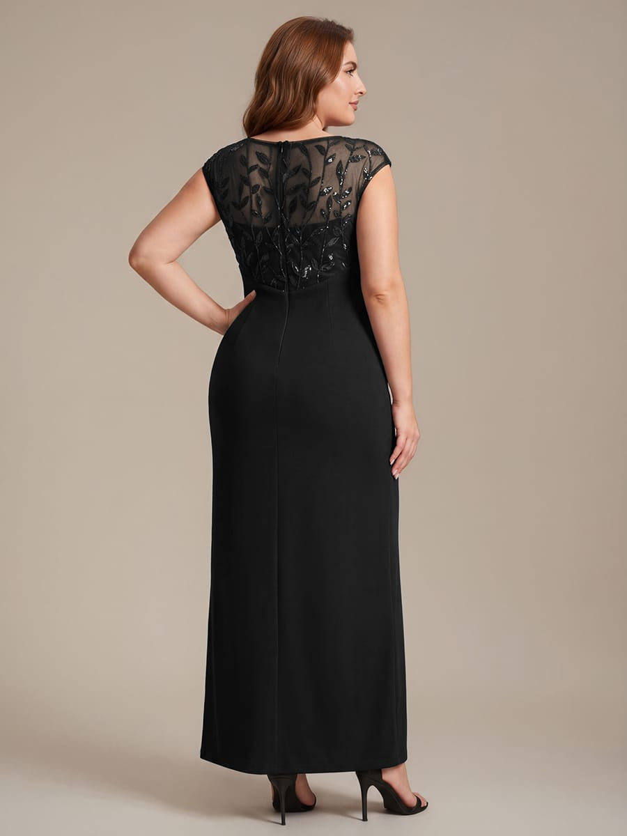 Knotted Crepe Cap Sleeve Dress #color_Black
