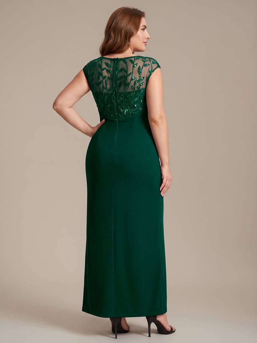 Knotted Crepe Cap Sleeve Dress #color_Dark Green