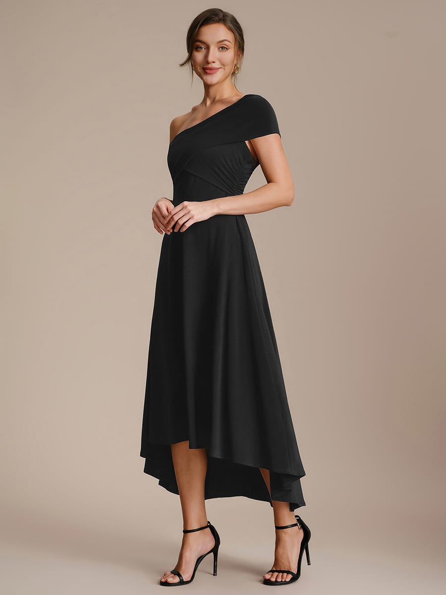 Multi-way jersey Off-the-shoulder Sleeve Dress #color_Black