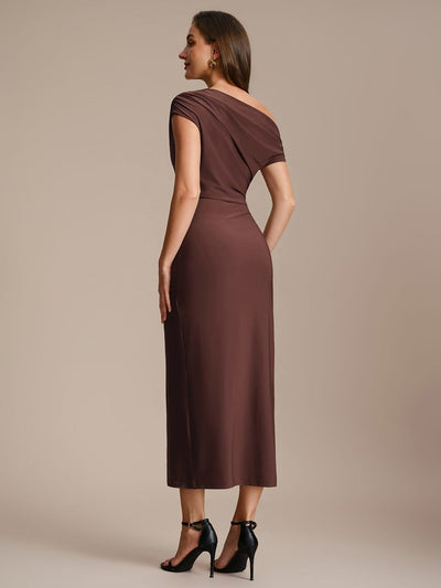 Handkerchief Hem jersey Off-the-shoulder Sleeve Dress