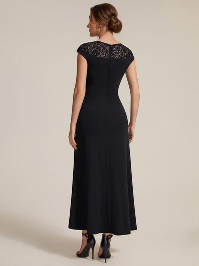 Sequin Crepe Cap Sleeve Dress