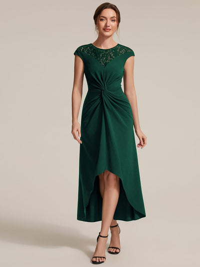 Sequin Crepe Cap Sleeve Dress
