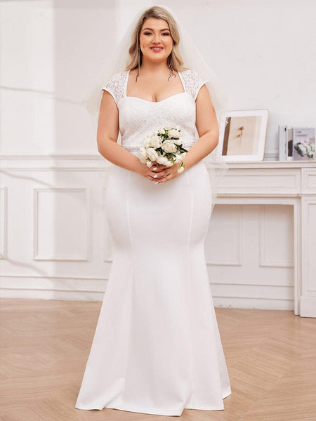 Plus Size Elegant Fishtail Lace Wedding Dress Ever Pretty UK