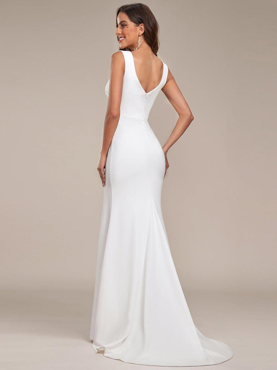 Sleeveless Ruched Sweetheart Fit and Flare Wedding Dress