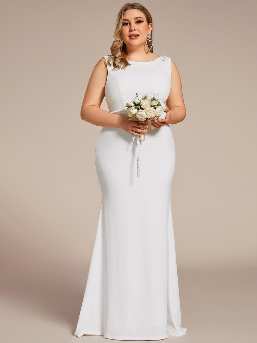 Low Back High Neck Bodycon Fishtail Wedding Dress