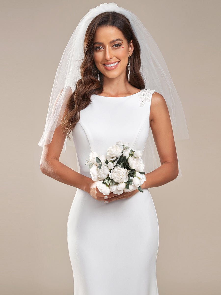 Low Back High Neck Bodycon Fishtail Wedding Dress