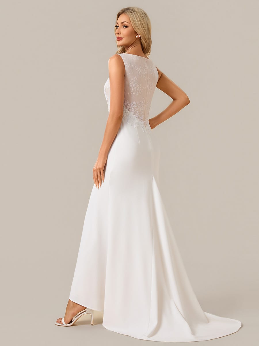 Floral Knit Sleeveless Dress #color_White