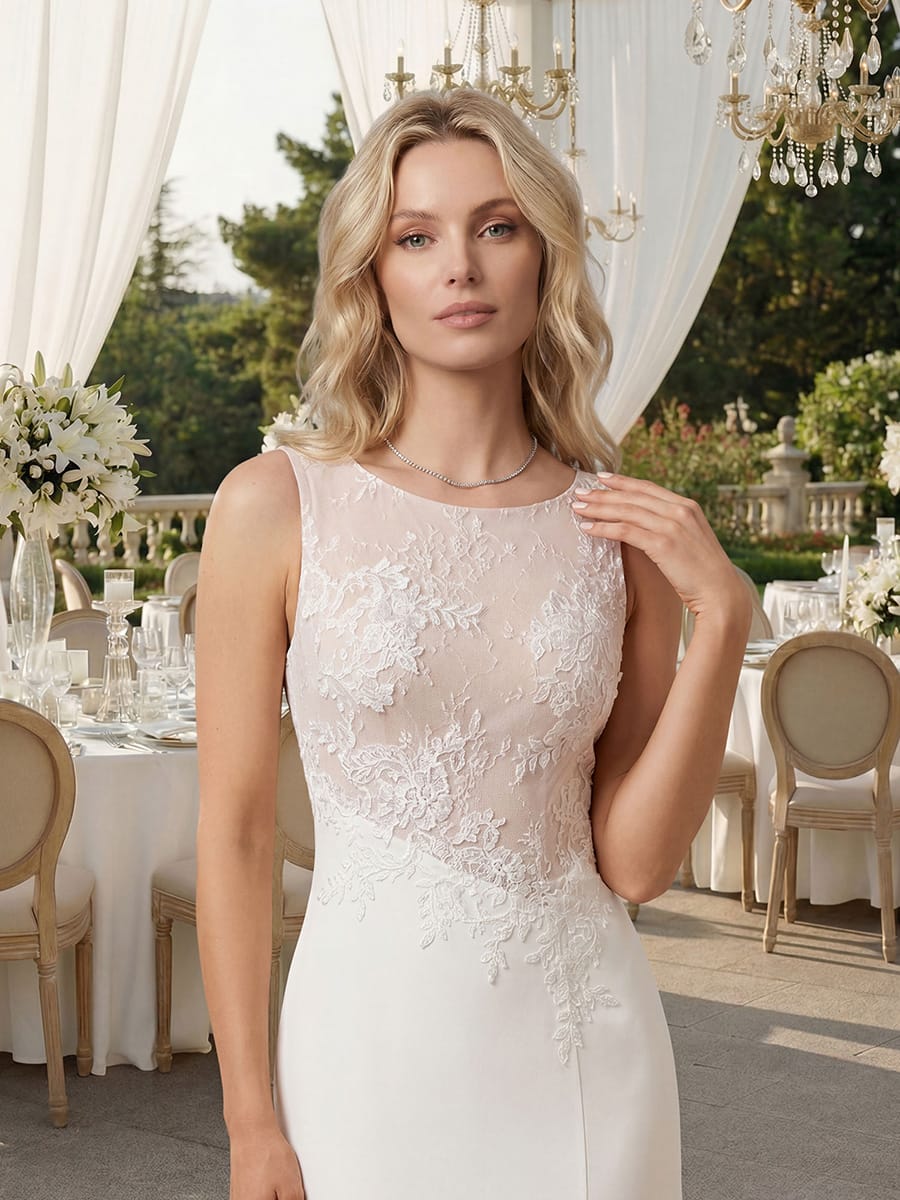 Floral Knit Sleeveless Dress #color_White