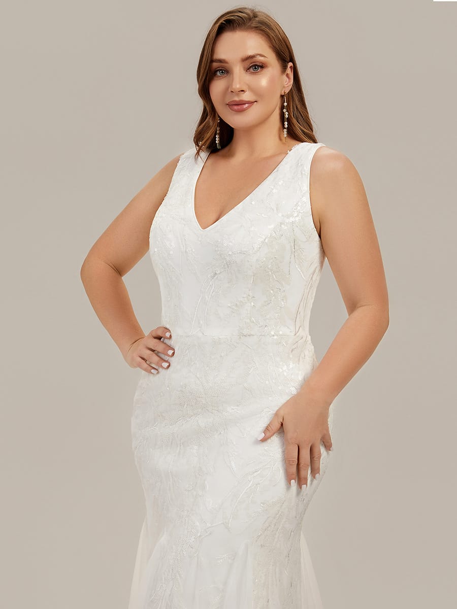 Floral Sequin Sleeveless Dress #color_White
