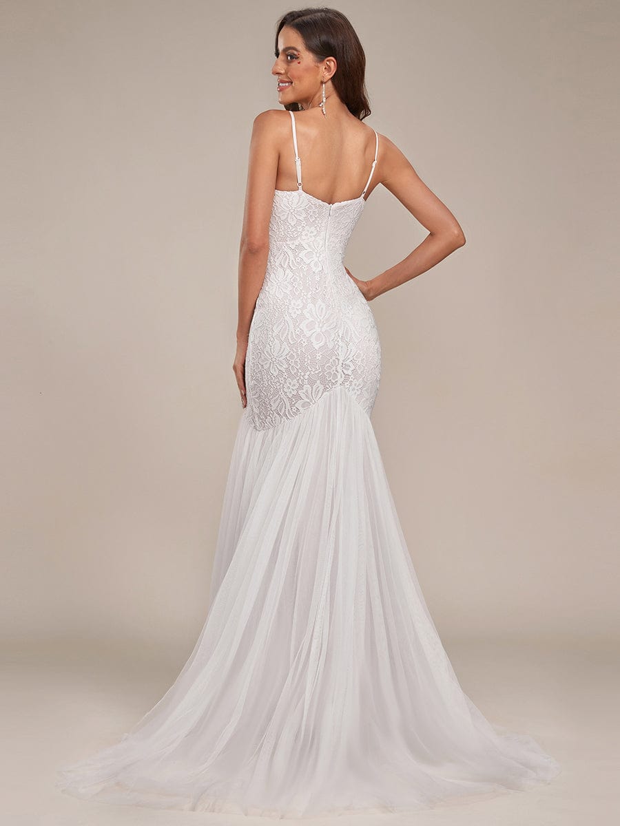 Custom Size Sweetheart Spaghetti Strap Mermaid Wedding Dress #color_Cream