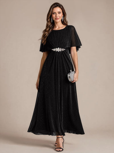 Embellished Lurex Mesh Mother of the Bride Dress