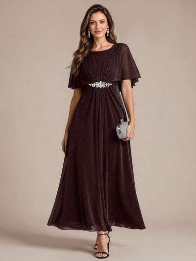 Embellished Lurex Mesh Mother of the Bride Dress