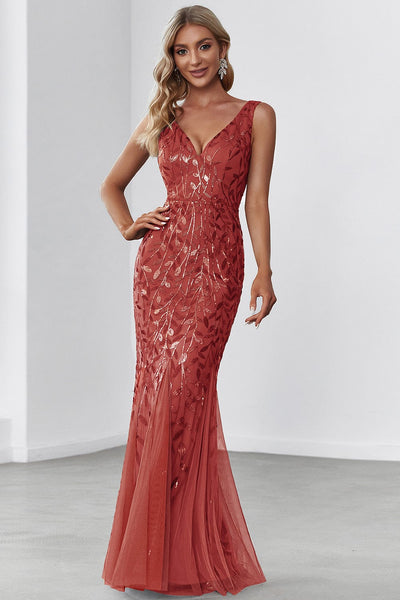 Ever-Pretty Leaf Sequin Swatch #Color_Burnt Orange