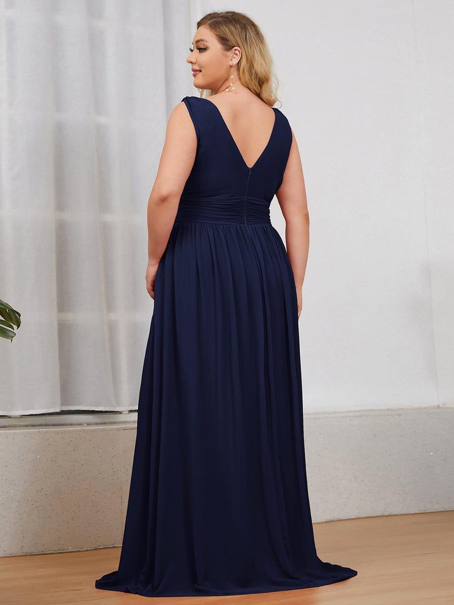 Navy Chiffon Bridesmaid Dresses #style_ES09018NB