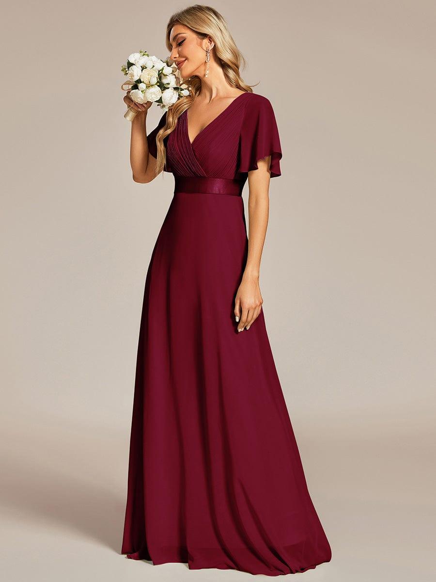 deep v cut dress Come Alive String Detail V-Neck White XS sleeve_Short Sleeves Draped Mini Dress - This gown is fashioned Color:Bubble Pink