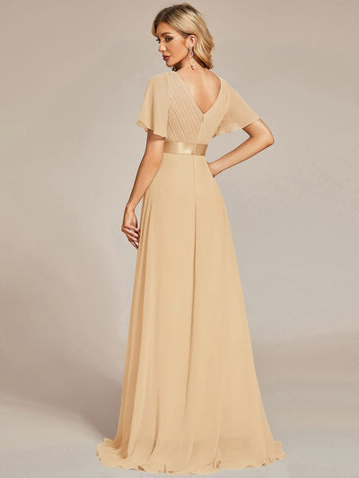 ever MONICA|High Waist Short Sleeves Bridesmaid Dress