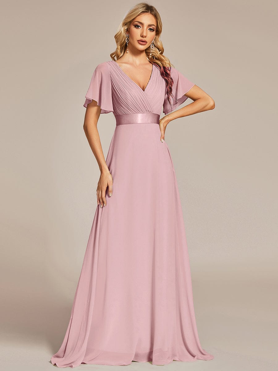 Navy Chiffon Bridesmaid Dresses #style_EP09890DR
