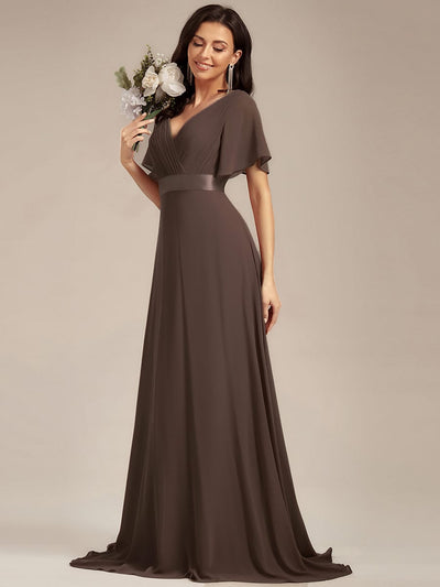 brown and beige bridesmaid dresses Champagne Satin Square Neck Sleeveless Column Long Bridesmaid Dresses,  CB0292 main image 0
