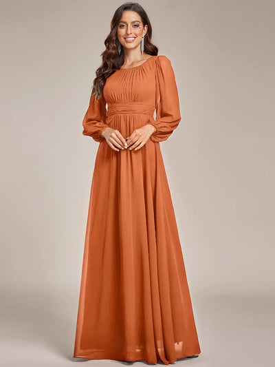 ever CELESTE|Chiffon Long Sleeve Floor Length Mother of The Bride Dress