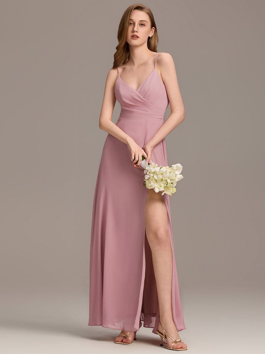 Navy Chiffon Bridesmaid Dresses #style_ES0128BDR