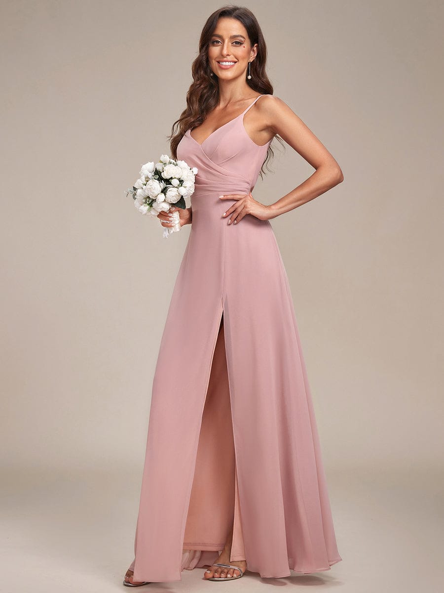Navy Chiffon Bridesmaid Dresses #style_ES0128BDR